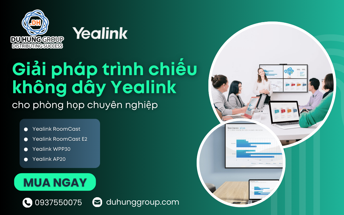 Giải pháp trình chiếu không dây Yealink cho phòng họp chuyên nghiệp