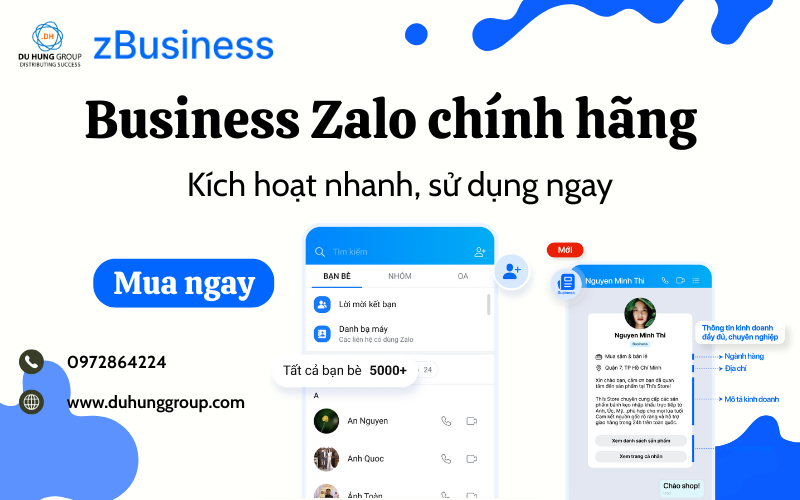 Business Zalo me chính hãng – Kích hoạt nhanh, sử dụng ngay