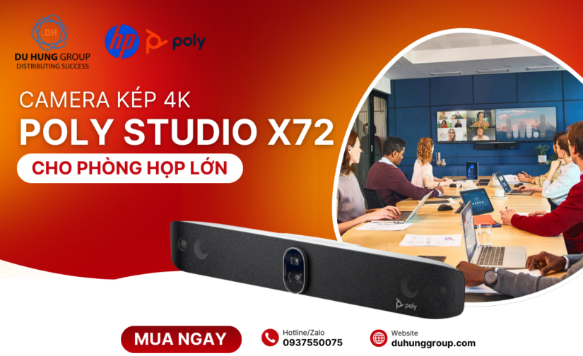 Camera kép 4K cho phòng họp lớn Poly Studio X72
