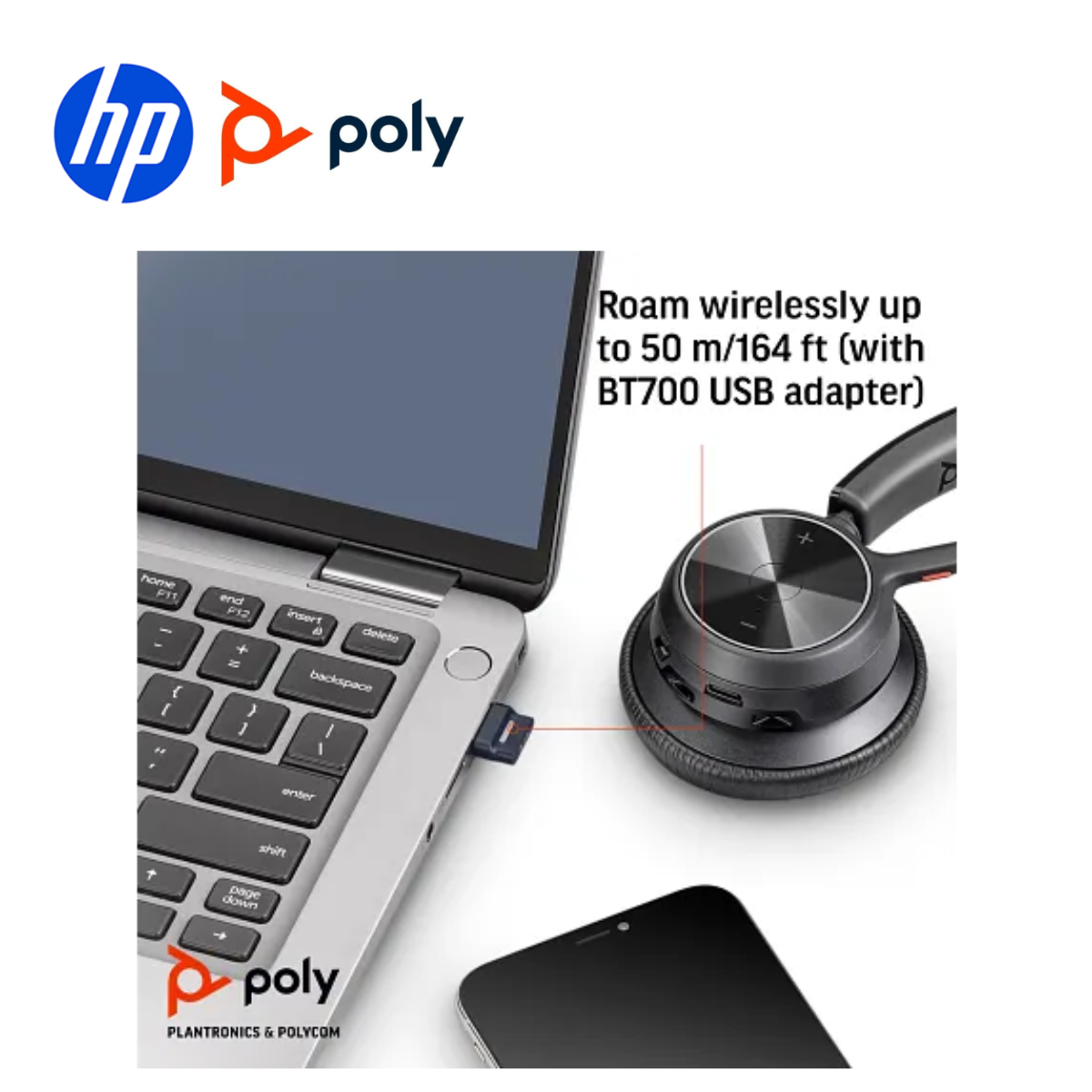 Tai nghe Poly Voyager 4320 Microsoft Teams Certified USB-C Headset +BT700 dongle