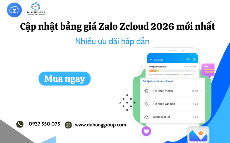 Cập nhật bảng giá Zalo Zcloud 2026 mới nhất – Nhiều ưu đãi hấp dẫn