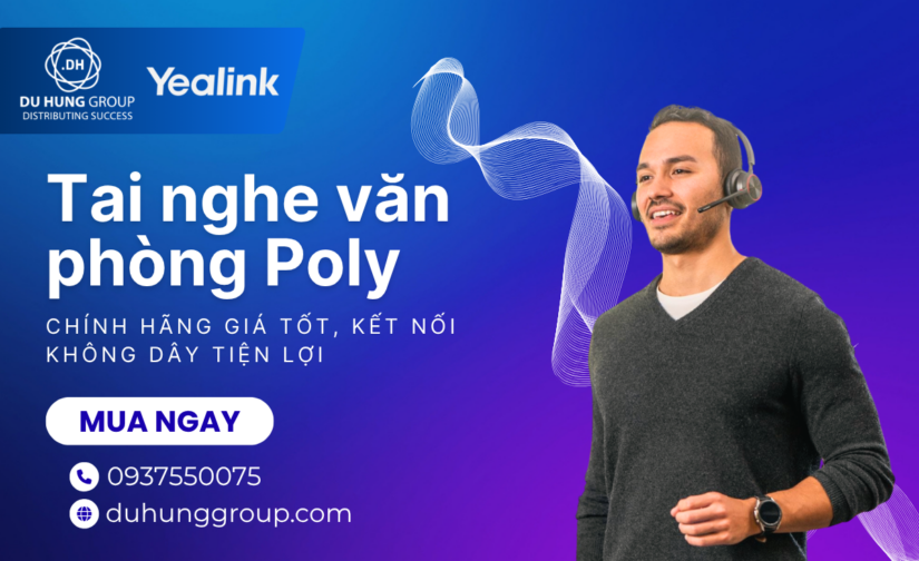 Tai nghe văn phòng Poly chính hãng giá tốt, kết nối không dây tiện lợi