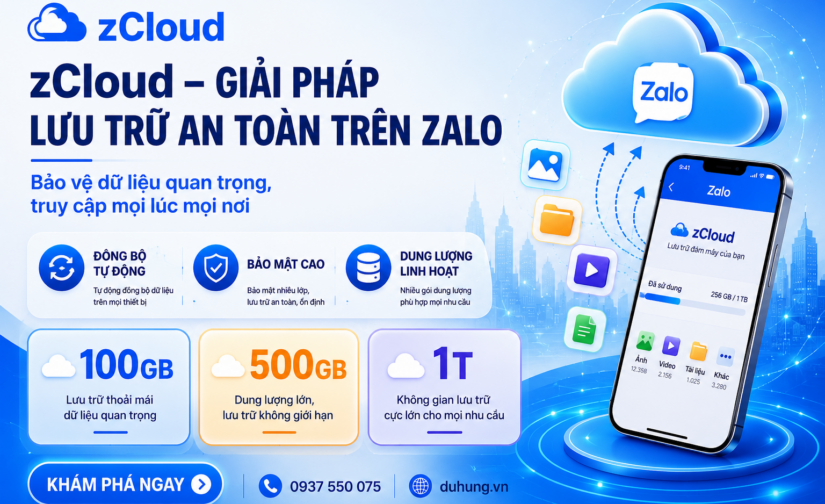 Gói zCloud chính hãng – Lưu trữ dữ liệu Zalo hiệu quả hơn