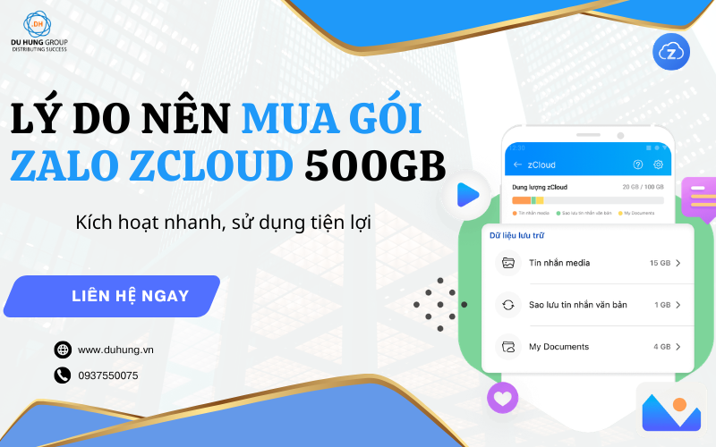 lý do nên mua gói Zalo zCloud 500GB kích hoạt nhanh