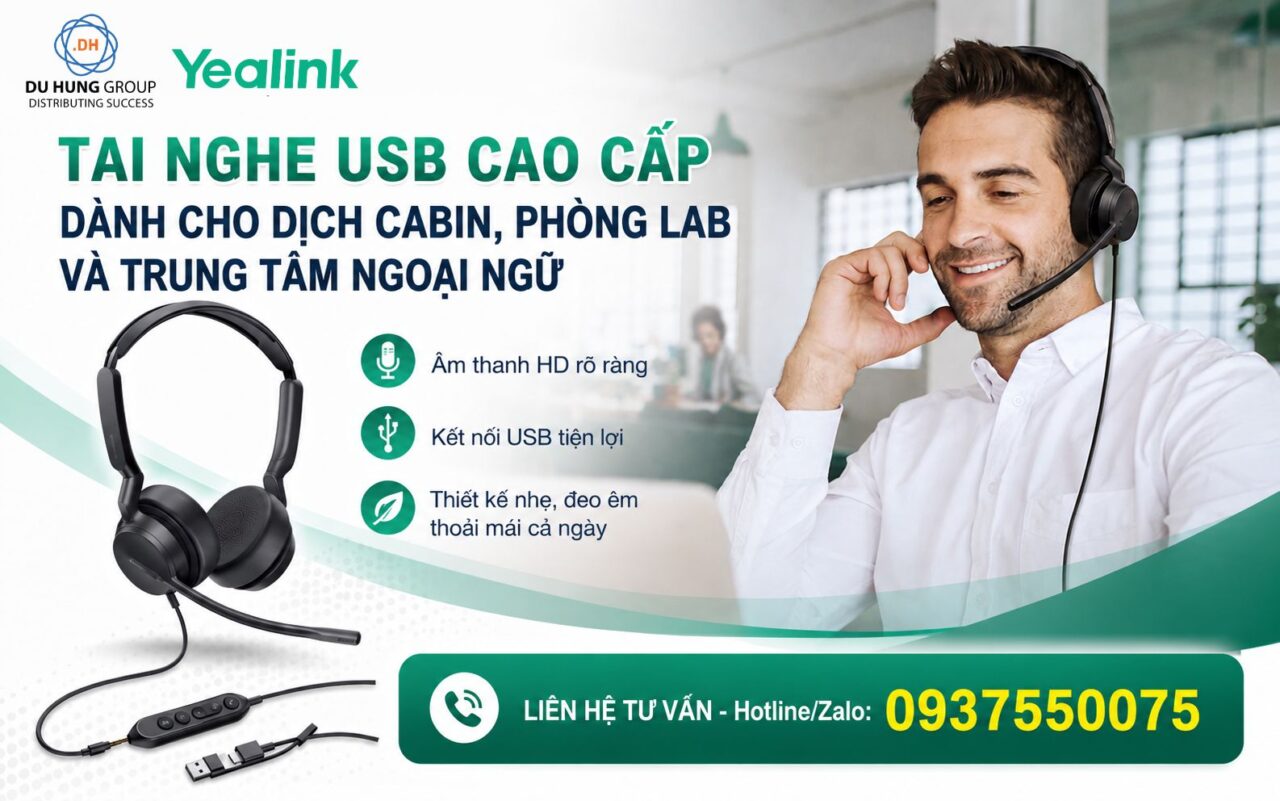 Tai Nghe USB Cao Cấp Dành Cho Dịch Cabin, Phòng Lab Và Trung Tâm Ngoại Ngữ