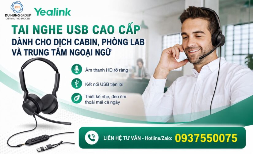 Tai Nghe USB Cao Cấp Dành Cho Dịch Cabin, Phòng Lab Và Trung Tâm Ngoại Ngữ