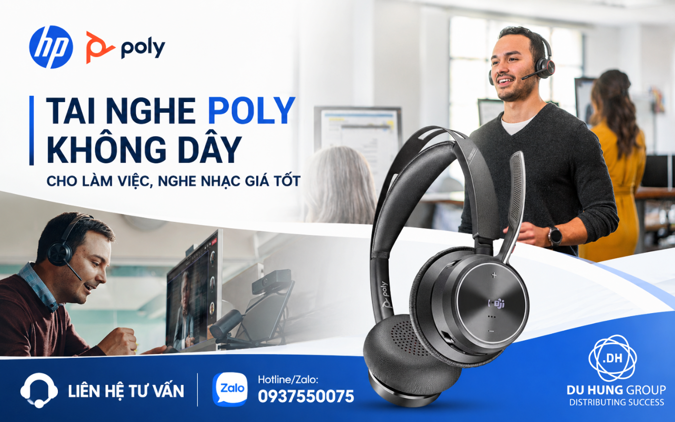 Tai nghe Poly không dây cho làm việc, nghe nhạc giá tốt