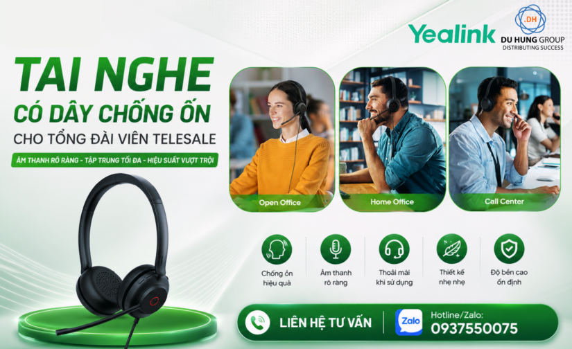 Tai nghe có dây chống ồn cho tổng đài viên Telesale
