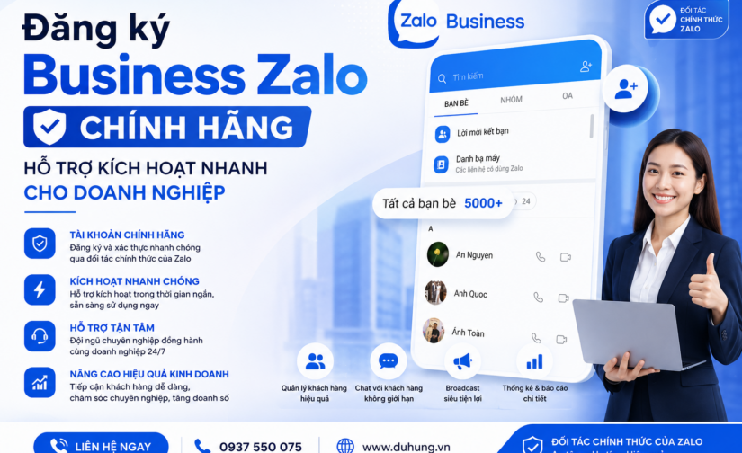 Đăng ký Business Zalo uy tín – Kích hoạt nhanh, sử dụng chính hãng