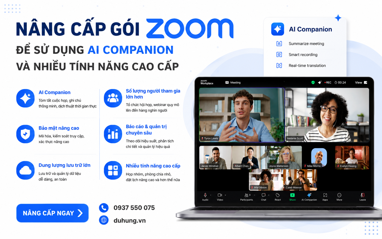 Nâng cấp gói Zoom để sử dụng AI Companion với nhiều tính năng