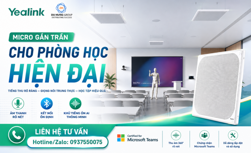 Micro gắn trần cho phòng học chất lượng, tiếng thu rõ ràng