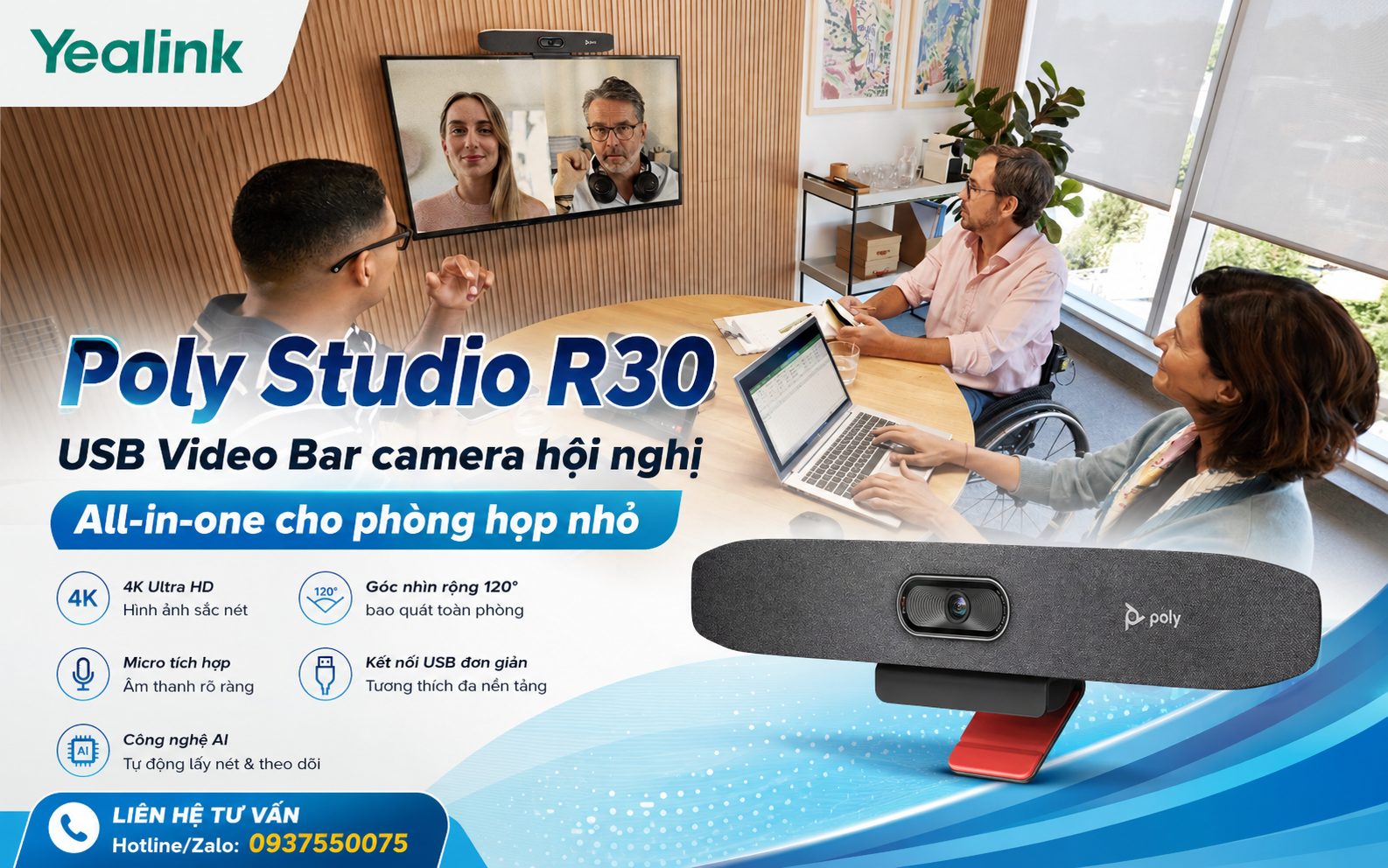 Poly Studio R30 USB Video Bar