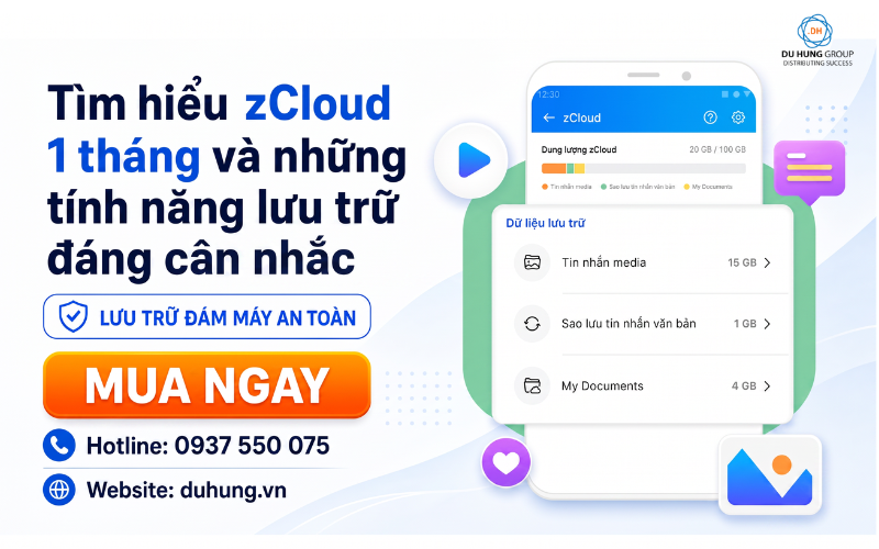 Những lợi ích nổi bật khi sử dụng zCloud 1 tháng