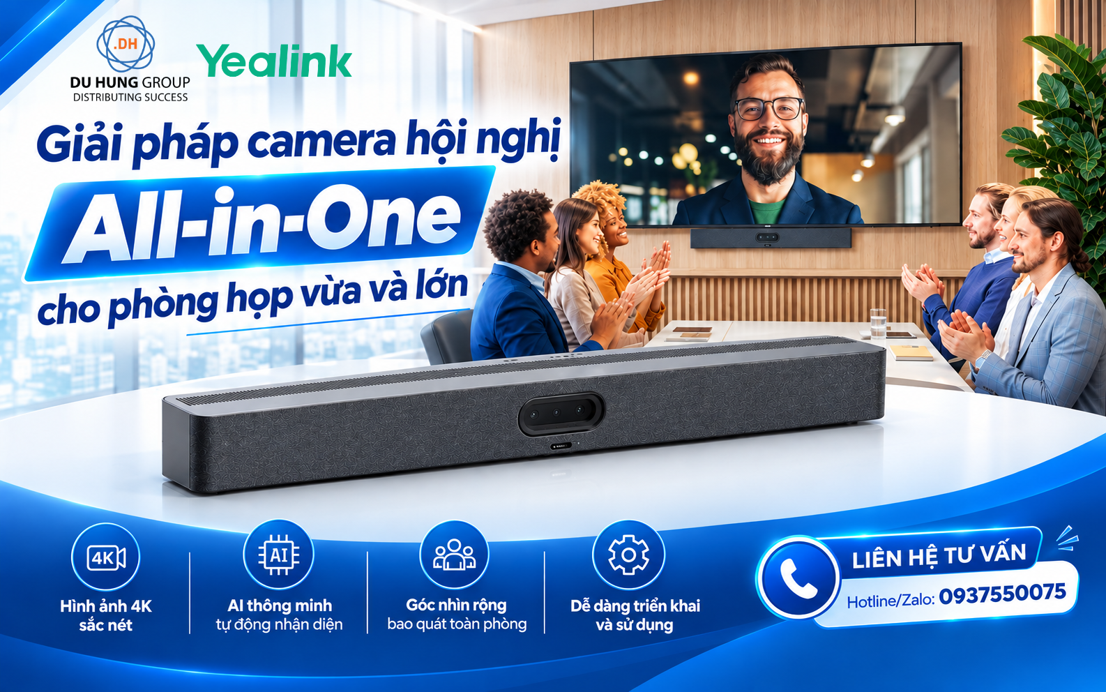Giải pháp camera hội nghị All-in-One cho phòng họp vừa và lớn