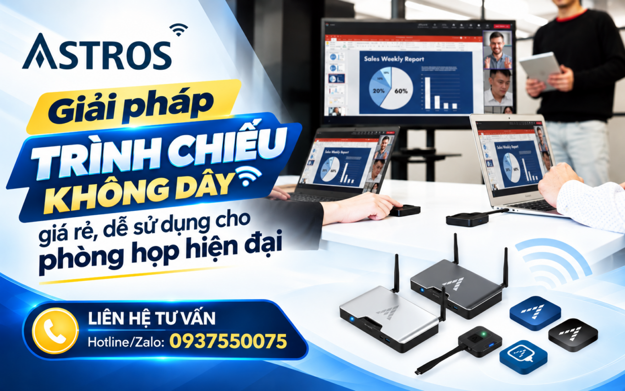 Giải pháp trình chiếu không dây giá rẻ, dễ sử dụng cho phòng họp hiện đại