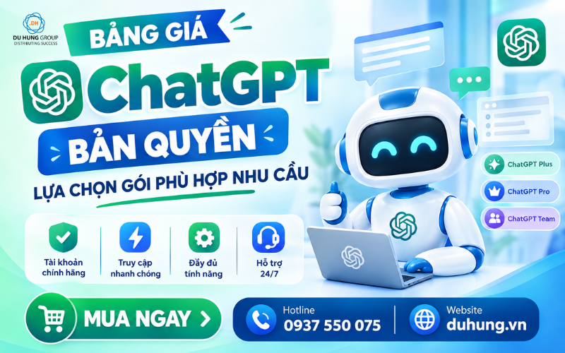 Bảng giá ChatGPT chính hãng – Tìm hiểu các gói dịch vụ phù hợp