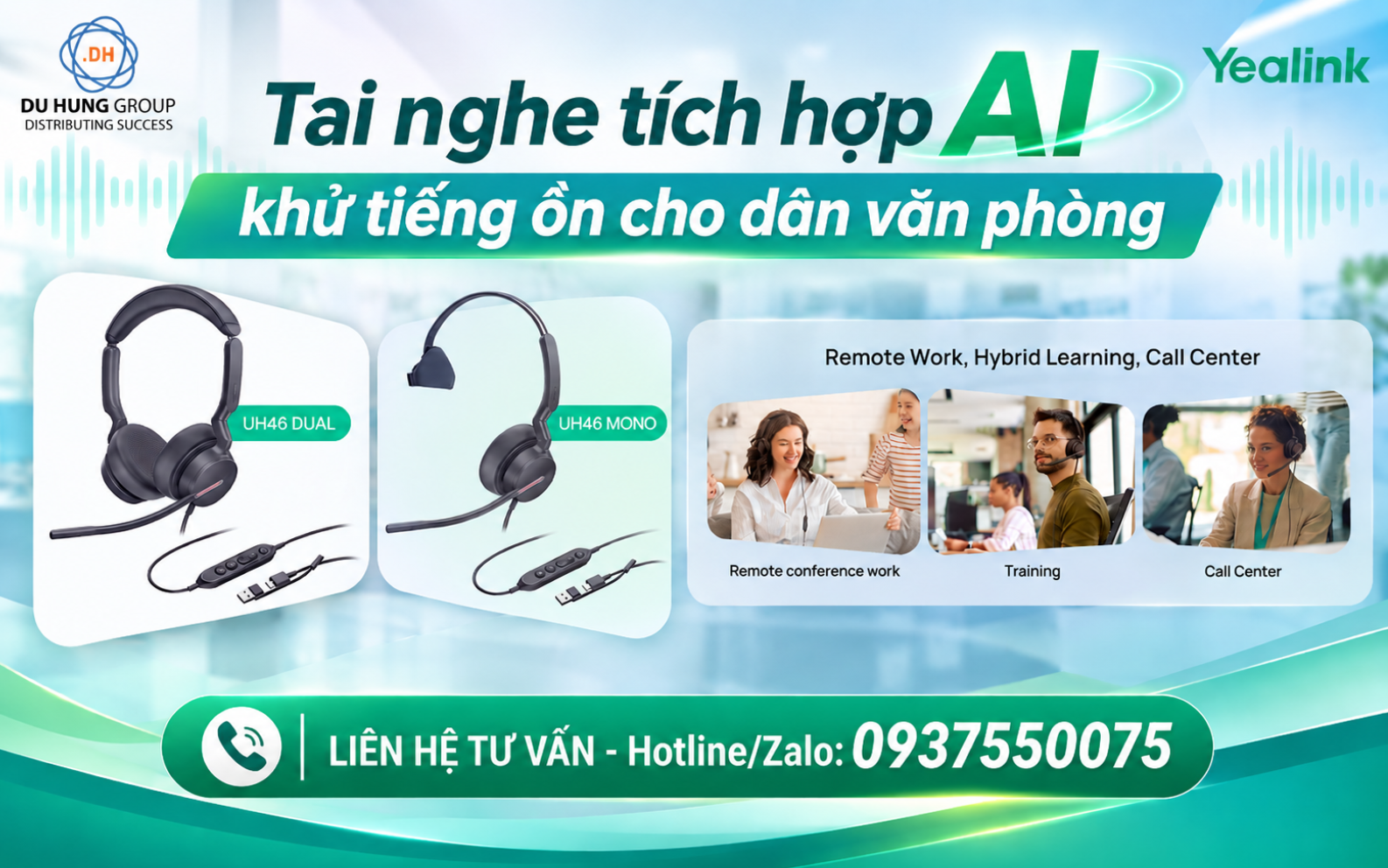 Tai nghe tích hợp AI khử tiếng ồn cho dân văn phòng