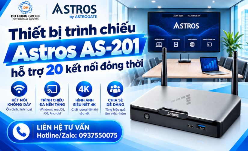 Thiết bị trình chiếu Astros AS-201 hỗ trợ 20 kết nối đồng thời