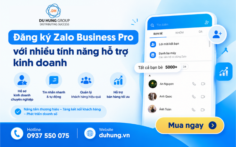 Khám phá lợi ích khi đăng ký Zalo Business Pro