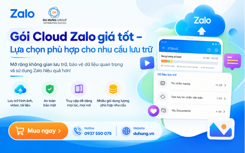 Gói Cloud Zalo giá ưu đãi – Đáp ứng nhu cầu lưu trữ đa dạng