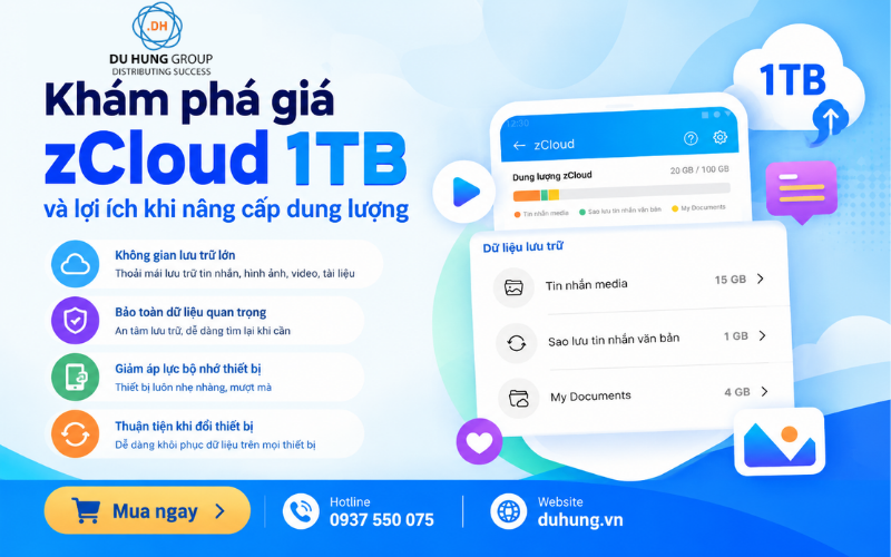 Mua zCloud 1TB giá tốt – Tối ưu không gian lưu trữ Zalo