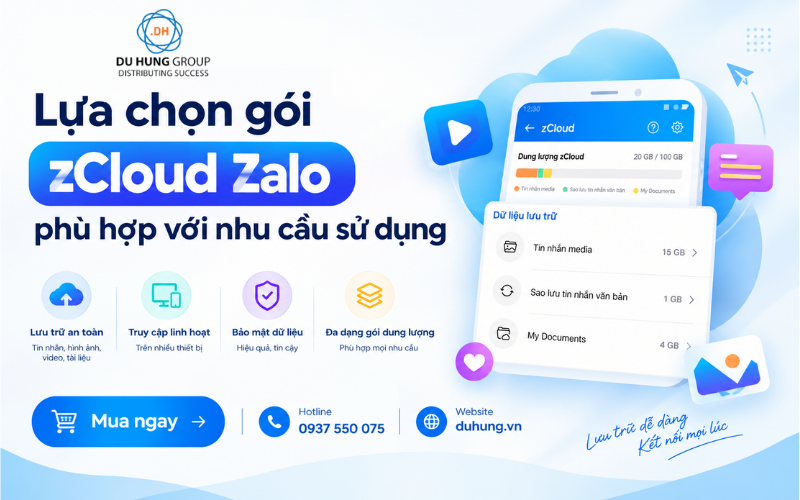 Các gói zCloud Zalo và bí quyết lựa chọn dung lượng phù hợp