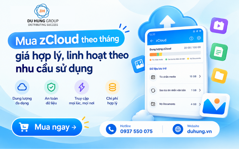 Các gói mua zCloud theo tháng và cách lựa chọn phù hợp